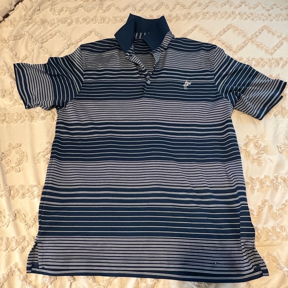 Ashworth Striped Men's Polo Shirt one blue one gray